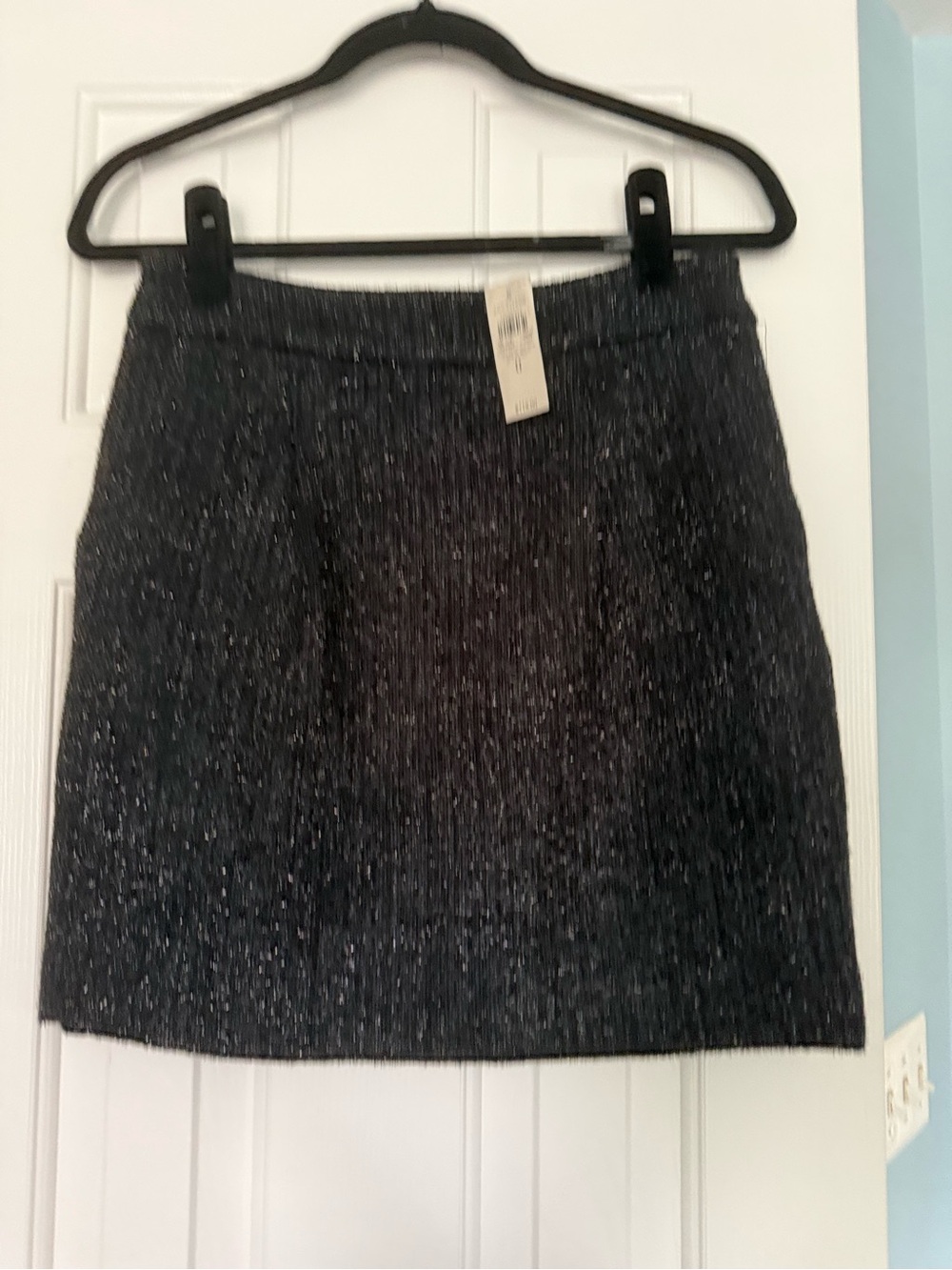 Ann Taylor NWT Black Tweed Sparkle A-Line Mini Skirt Size 0